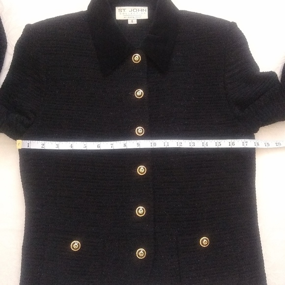 St John Collection vintage iconic signature buttons collared lady cardigan - Picture 5 of 7
